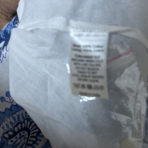 Saule Parc Womens Puff Sleeve Boho Dress Blue White Size Large - Picture 5 of 10